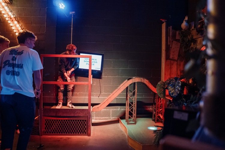 Students playing minigolf during induction days Students playing minigolf during induction days