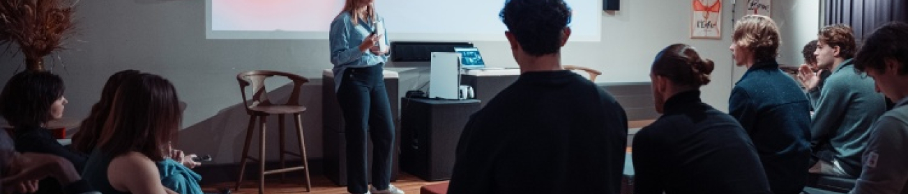 Student presenting a project