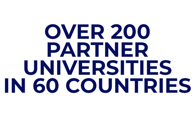 Over 200 partner universities in 60 countries